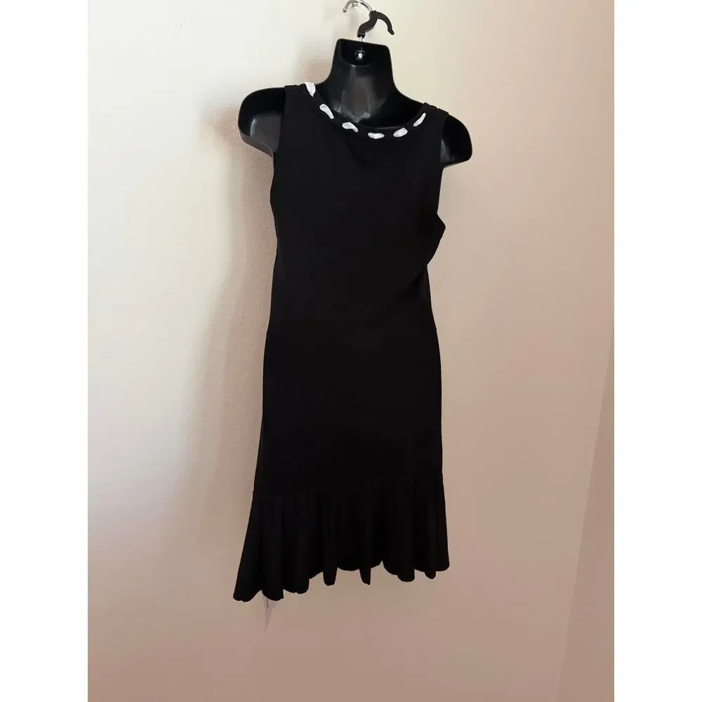 🌟 NWT Commense Black Mini Dress with Adorable White Bow Detail 🌟 - Picture 3 of 7